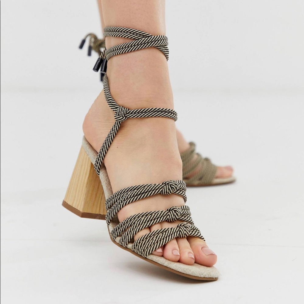 ASOS hazel rope tie heeled sandal